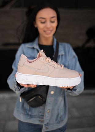 Женские кроссовки nike air force 1 pixel розовые с уникальным дизайном найк 40
