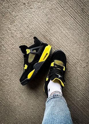 Мужские кроссовки nike air jordan 4 retro черные, премиальный стиль и спортивный комфорт джордан 4 black 40