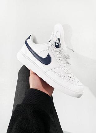 : женские кроссовки nike court для женщин найк удобные повседневные кожа белые с черным 45