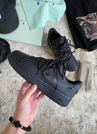 Женские черные кожаные кроссовки nike air force 1 low модные и стильные найк аир форс 1 лоу 38