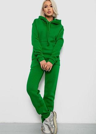 Спортивный костюм женский на флисе, цвет зеленый, 247r2039