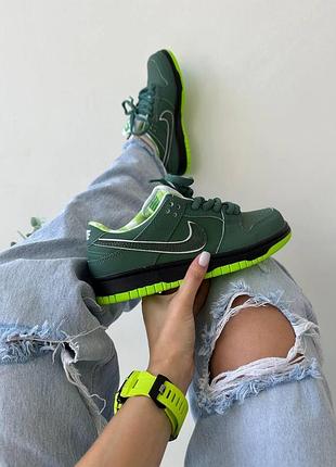 Женские кроссовки nike sb dunk low кроссы найки сб данк для женщин зеленые найк стильные кожанные повседневные 44