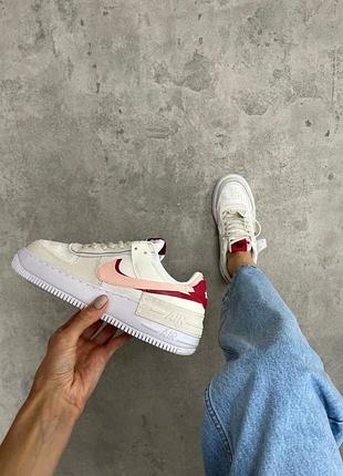 Женские кроссовки nike air force shadow белые кожаные удобные и модные для активных женщин 39
