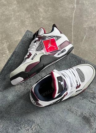 Кеды nike air jordan retro 4 белые для мужчин удобные кожа найк 43