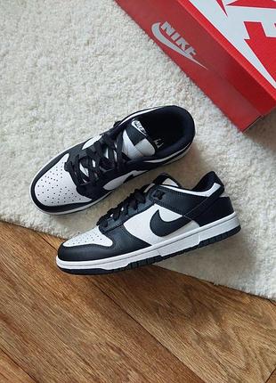 Жіночі кросівки nike sb dunk low чорні-білі шкіряні для жінок зручні