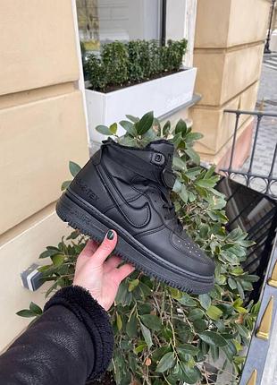 Найки чоловічі зимові кросівки nike air force gore-tex, чорні для зими високі теплі