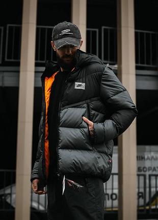 Пуховик nike sportswear storm fit windrunner/ куртка найк серая/ пуховик найк шторм фит