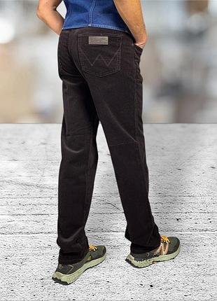 Джинсы вельветовые wrangler texas dark chocolate - темно коричневый 38х34