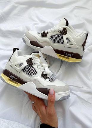 Женские кроссовки nike air jordan retro 4 белые стильные и универсальные найк 38