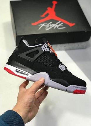 Кроссовки nike air jordan retro 4 черные для женщин найки джорданы