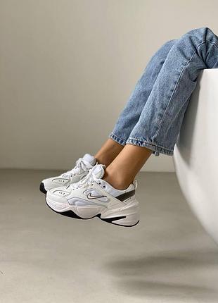 Жіночі кросівки nike m2k tekno кроси найк текно для жінок білі шкіряні зручні повсякденні
