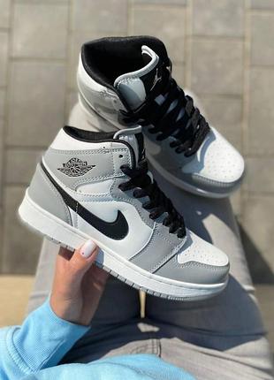 Женские кроссовки nike air jordan 1 high grey, универсальные и модные