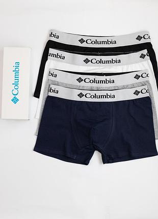 Набір чоловічих трусів боксерів columbia 4 штуки брендові труси боксери коламбія у фірмовій коробці