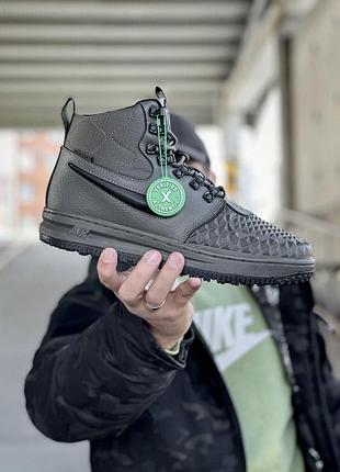 Nike lunar force 1 duckboot 17 зимние кожаные кроссовки утепленные на зиму для мужчин