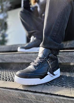 Мужские кроссовки nike air jordan 3 черные, стиль и комфорт для активных мужчин 42