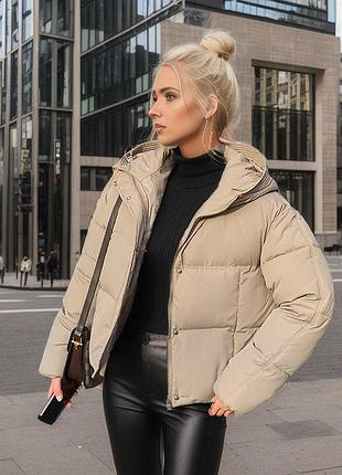 Куртка женская демисезонная с капюшоном agressive beige бежевая женская куртка 42-44 бежевий42-44