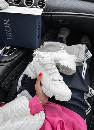 Россовки dior d-connect sneaker белые кожанные для женщин брендовые люкс кроссы качественные 40
