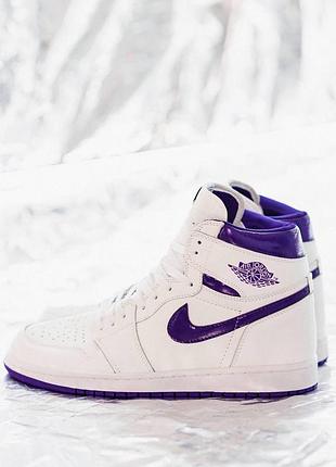 Мужские кроссовки nike air jordan 1 high для мужчин удобные черно-белые повседневные кожа найк