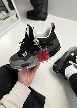 Женские кроссовки nike air jordan retro 4 кроссы найк черные кожанные для женщин удобные повседневные 43