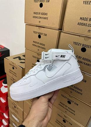 Женские кроссовки nike air force 1'07 lv8 белые кожаные для спорта и города найк 39