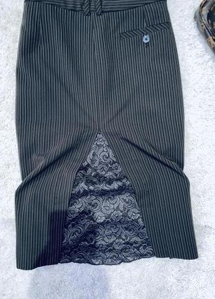 Шикарная модная классическая юбка в полоску next  качественный пошив6 фото