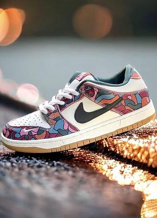 Женские кроссовки nike sb dunk low кроссы найки сб данк для женщин белые с розовым кожанные найк стильные повс 42