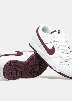 Женские кроссовки nike sb dunk low кроссы найки сб данк для женщин стильные кожанные белые повседневные найк 45