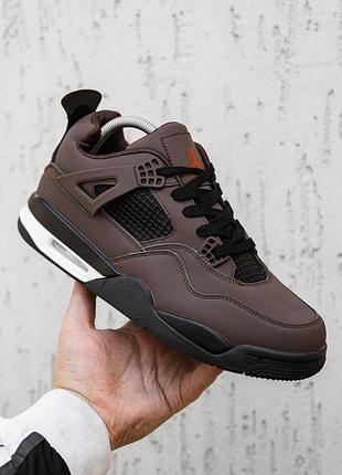 Чоловічі кросівки nike air jordan retro 4 для чоловіків сірі шкіряні джордани зручні стильні