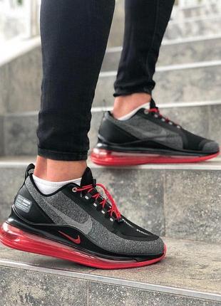 Чоловічі кросівки nike air max 720 кроси найк аир макс для чоловіків кеди найк зручні текстиль чорні