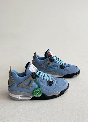 Жіночі кросівки nike air jordan retro 4 кроси найк для жінок блакитні шкіряні зручні повсякденні