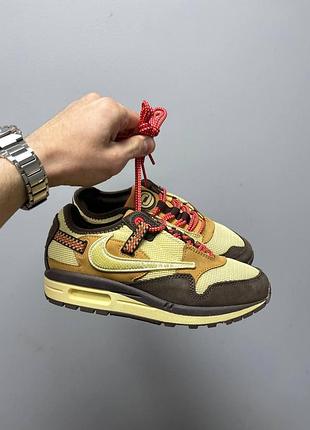 Кросівки жіночі nike air max 1 travis scott cactus jack для щоденного носіння найк