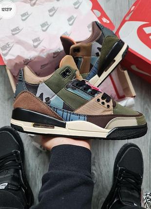 Кроссовки nike air jordan retro 3 кеды найк для мужчин удобные кожа