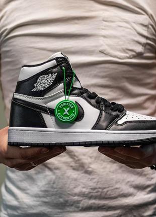 Кеды nike air jordan 1 high для мужчин черно-белые кожа найк удобные 39