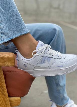Женские кроссовки nike air force 1’07lv8 белые кожаные найк аир форс для женщин удобные повседневные 41