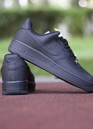 Кроссовки найк аир форс 1 для мужчин кожа черные удобные nike air force black 38