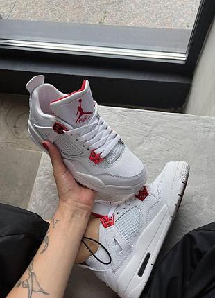 Белые кроссовки nike air jordan retro 4 женские для каждого дня найк 38