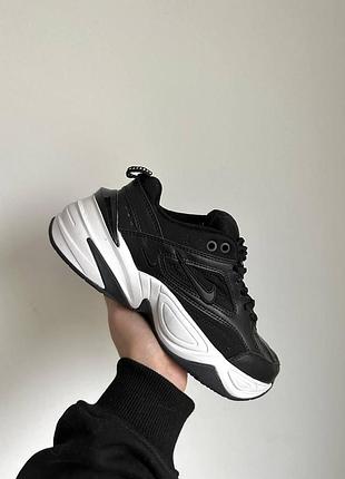 Жіночі кросівки nike m2k tekno чорні для жінок найки техно шкіряні зручні повсякденні