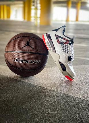 Кроссовки nike air jordan retro 4 для мужчин удобные белые кожа 41