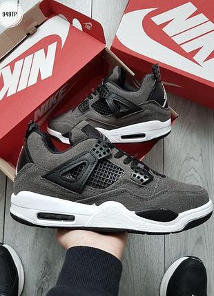 Мужские кроссовки nike air jordan 4 retro черные, дышащие и удобные кеды джордан 4 black 42