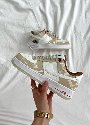 Женские кроссовки nike air force 1 low бежевые, стильная классика для повседневной носки найк аир форс 1 лоу 40