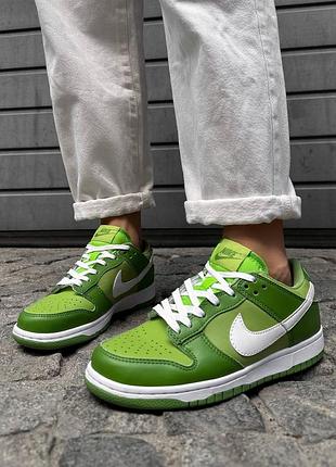 Женские кроссовки nike sb dunk low кроссы найки сб данк для женщин повседневные стильные зеленые кожанные найк 43
