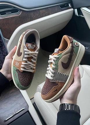 Кроссовки nike air jordan low для мужчин коричневые кожа найк удобные повседневные 44