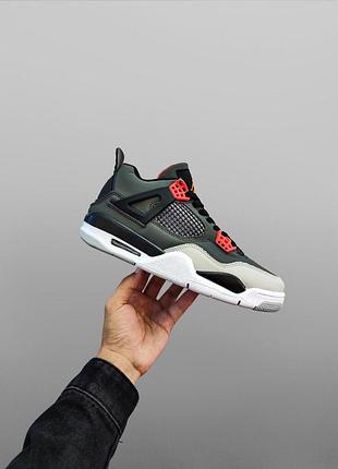 Мужские кроссовки nike air jordan retro 4 для мужчин серые джорданы кожаные удобные стильные 43