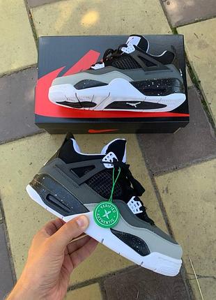 Мужские кроссовки nike air jordan retro 4 серые кожа найк удобные для мужчин повседневные 45