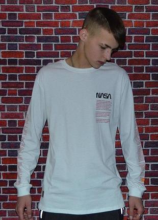 Лонгслив heron preston x nasa white words свитшот херон престон наса вайт вордс