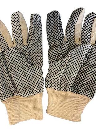 Перчатки toolex х/б белая с точкой 10" (332-5) 2
