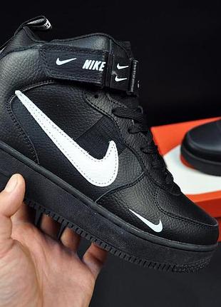 Кроссовки зимние nike air force high арт 21547 (унисекс, найк, зима)