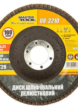 Круг лепестковый торцевой mastertool 125 мм x р100 изогнутый (08-3210)