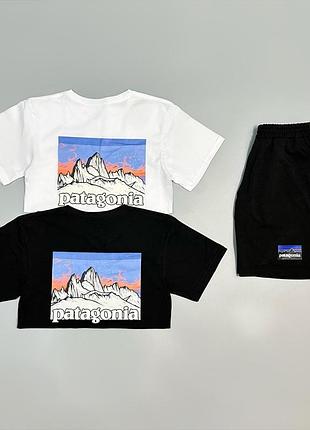 Футболка біла + футболка чорна + шорти patagonia артикул: p0021