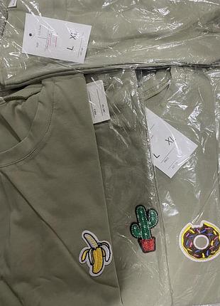 Жіноча футболка оливка l-xl-пончик